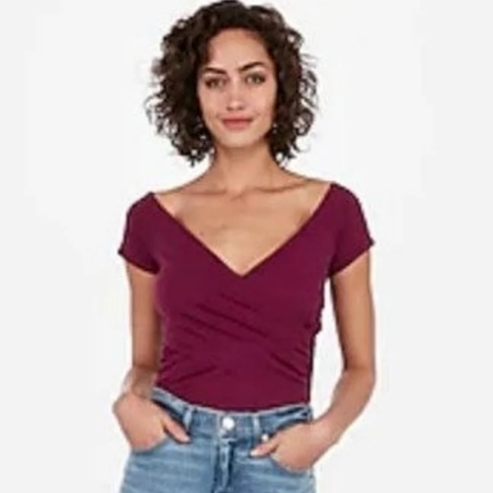Maroon wrap top